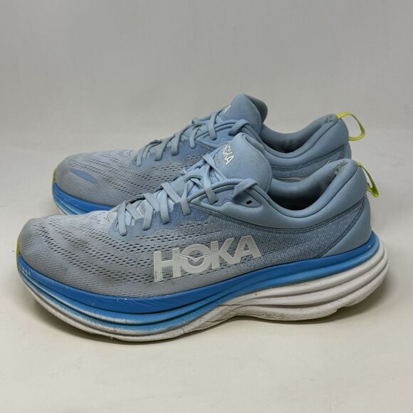 Hoka One One Bondi 8 Shoes Mens 12 D Blue Comfort Running Walking Sneakers FLAWS - Picture 2 of 16